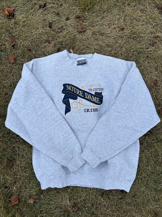 Vintage Notre Dame "Tradition Irish" Gray Medium/Large