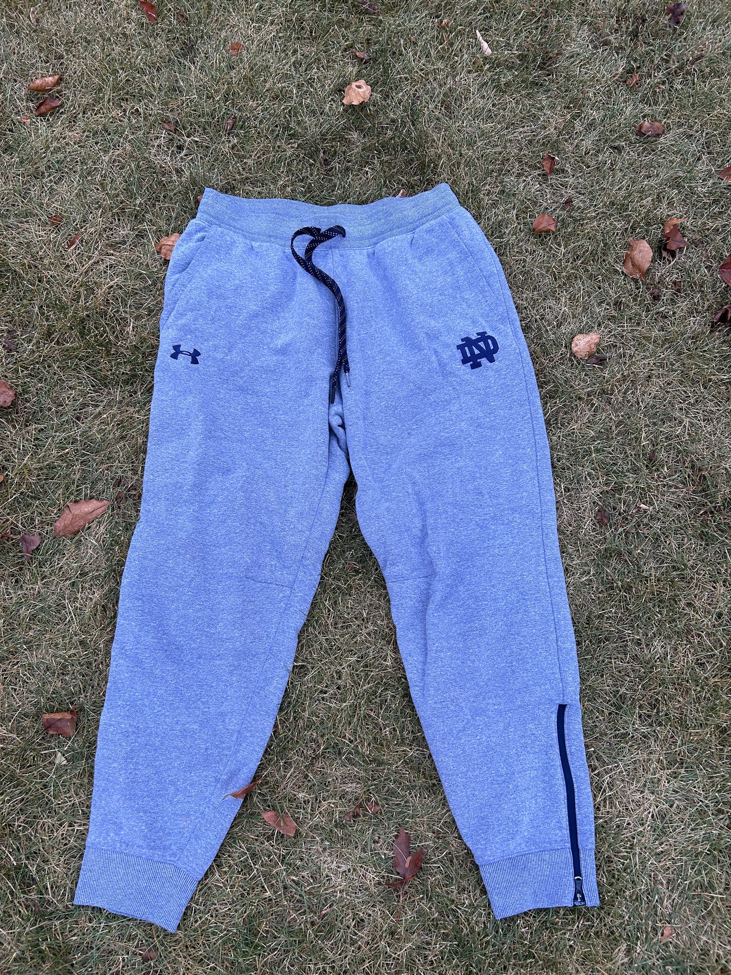 Notre Dame Gray Under Armour Jogger Sweatpants Large