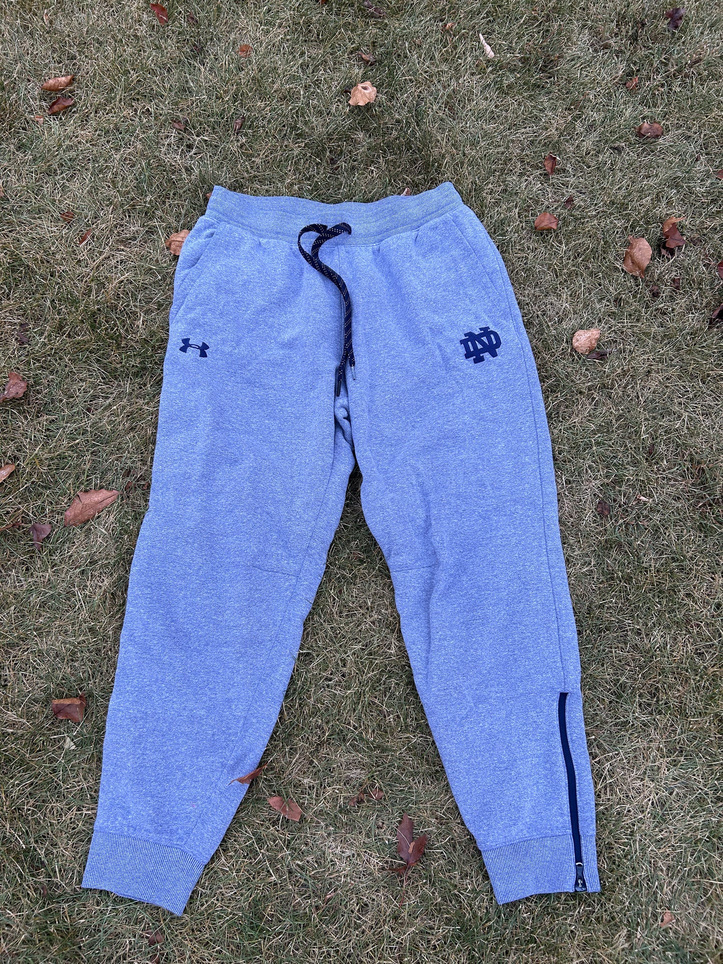 Notre Dame Gray Under Armour Jogger Sweatpants Large