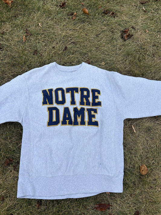 Vintage Notre Dame Champion Reverse Weave Sweatshirt Medium/Large
