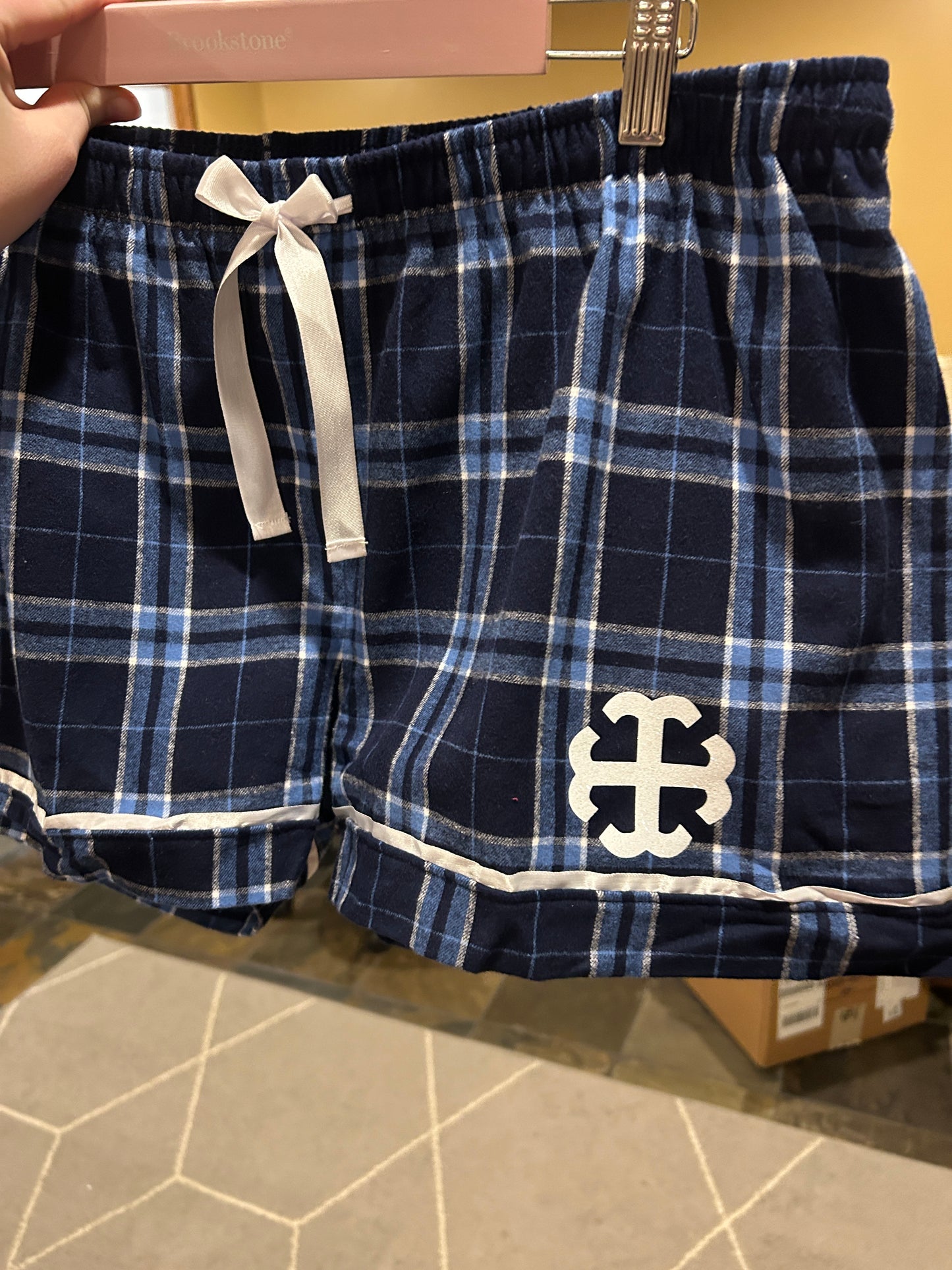 Saint Mary's College Plaid Flannel Pajama Bottoms | French Cross | Clover | | Shorts | Pants