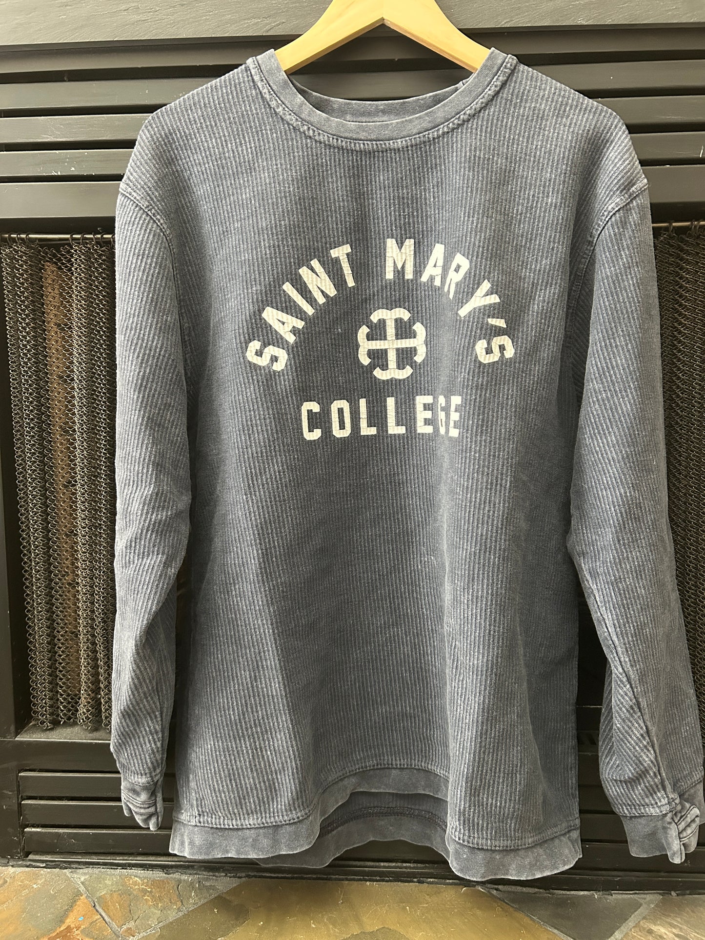 Saint Mary's College Quilted Navy Blue Pressbox Lightweight Pullover Large