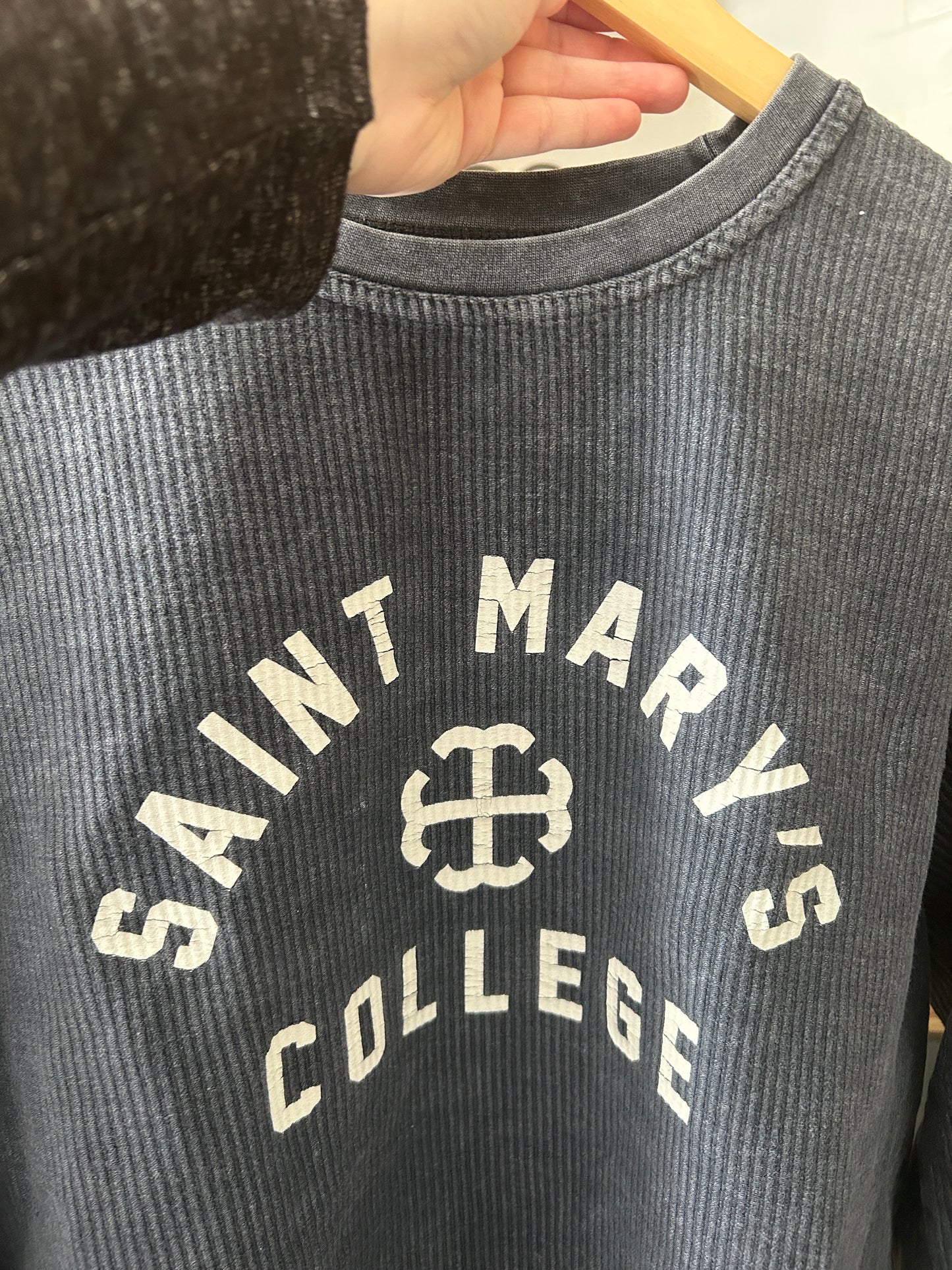 Saint Mary's College Quilted Navy Blue Pressbox Lightweight Pullover Large