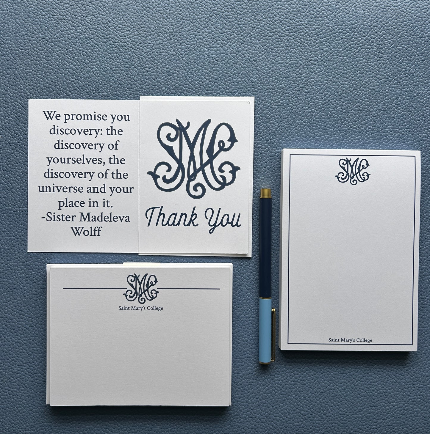 Saint Mary's College Monogram Stationery Set | Personalization Available