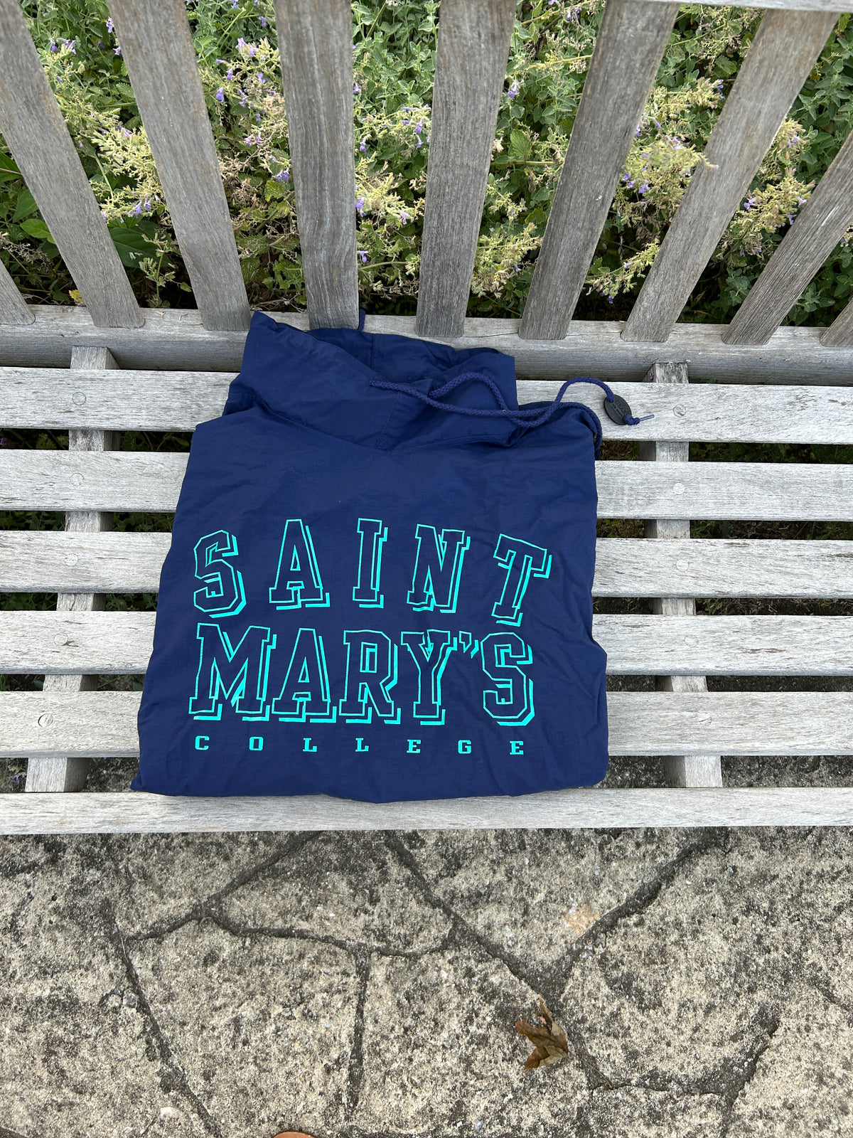 Vintage Saint Mary's College Medium Navy Blue/ Green Windbreaker Medium