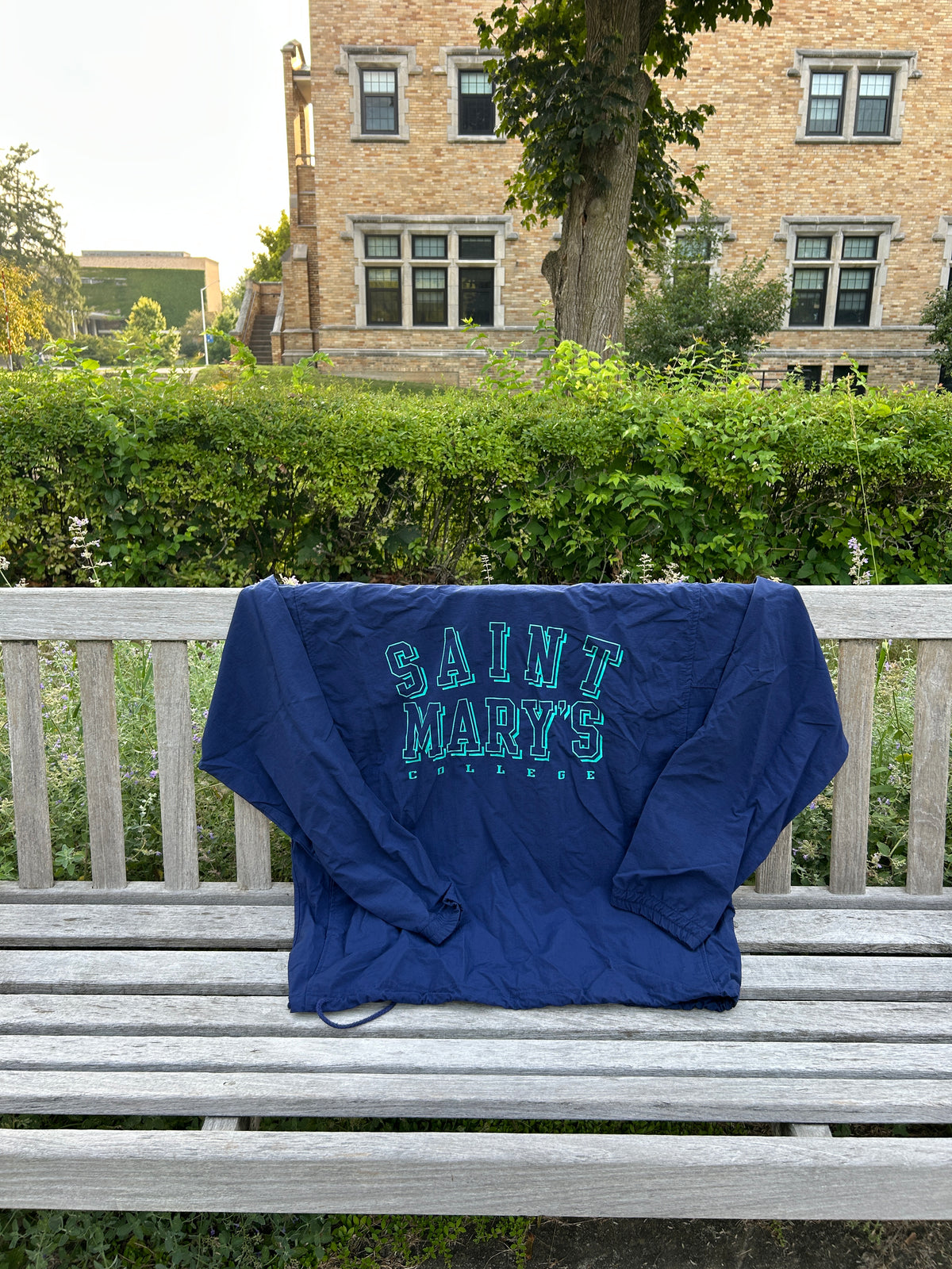 Vintage Saint Mary's College Medium Navy Blue/ Green Windbreaker Medium