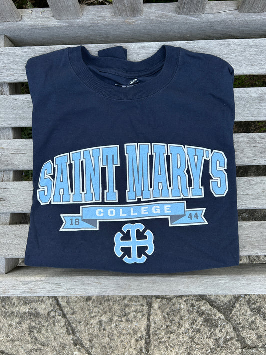 Saint Mary's College Long Sleeve Navy Blue Champion T-Shirt Medium