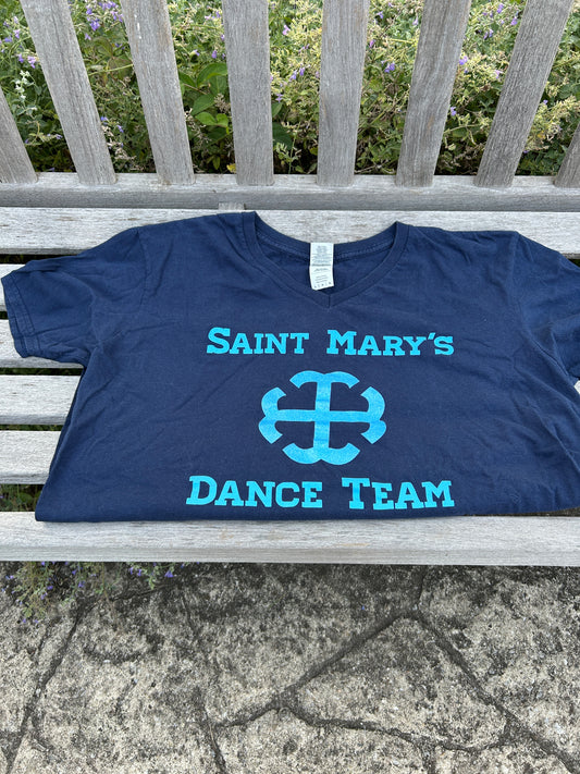 Saint Mary's College Dance Team V-Neck T-Shirt Large