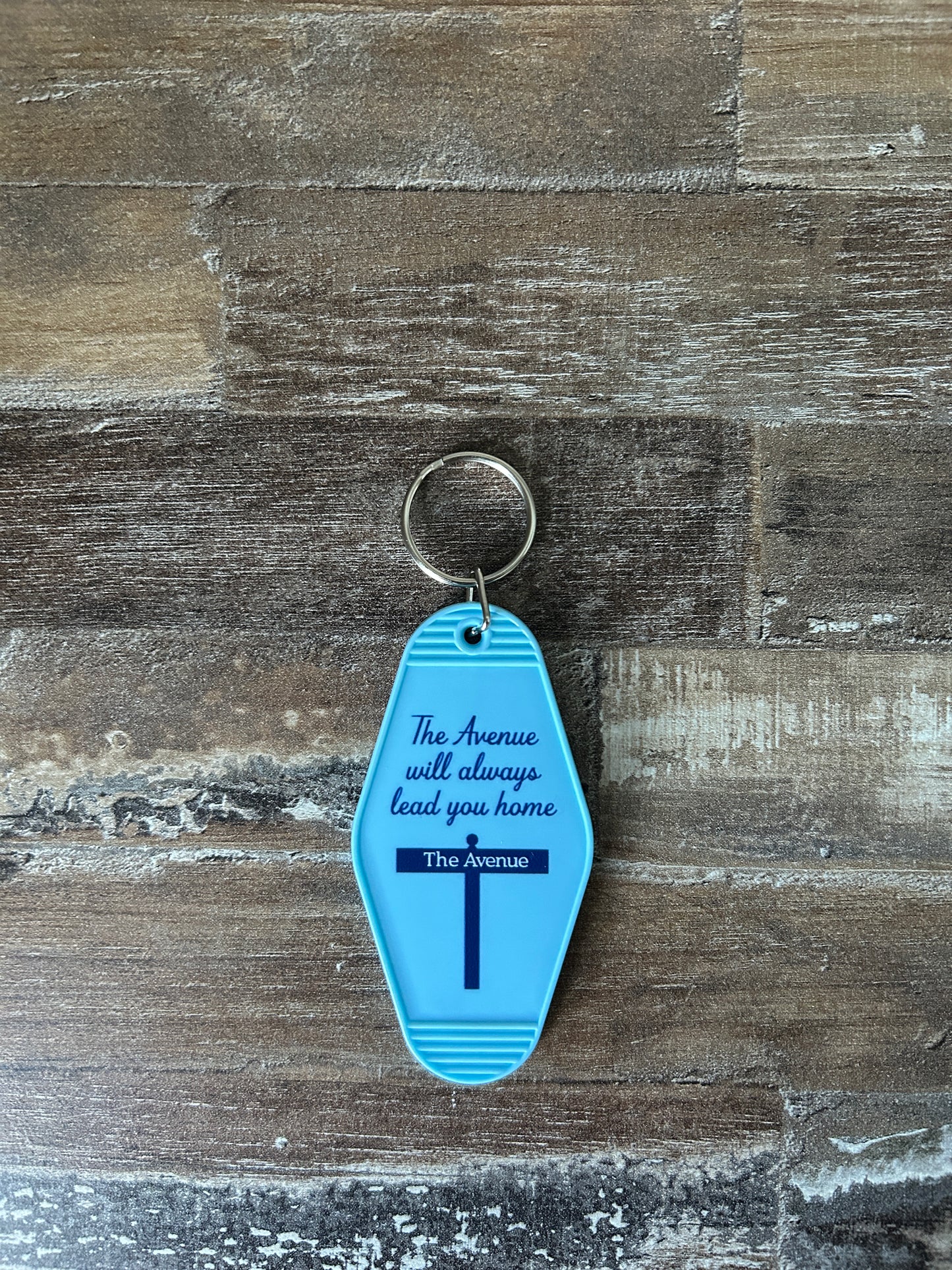 Saint Mary's College "The Avenue Will Always Lead You Home" Keychain | Retro Hotel | Belles Blue | Better in Blue Co.