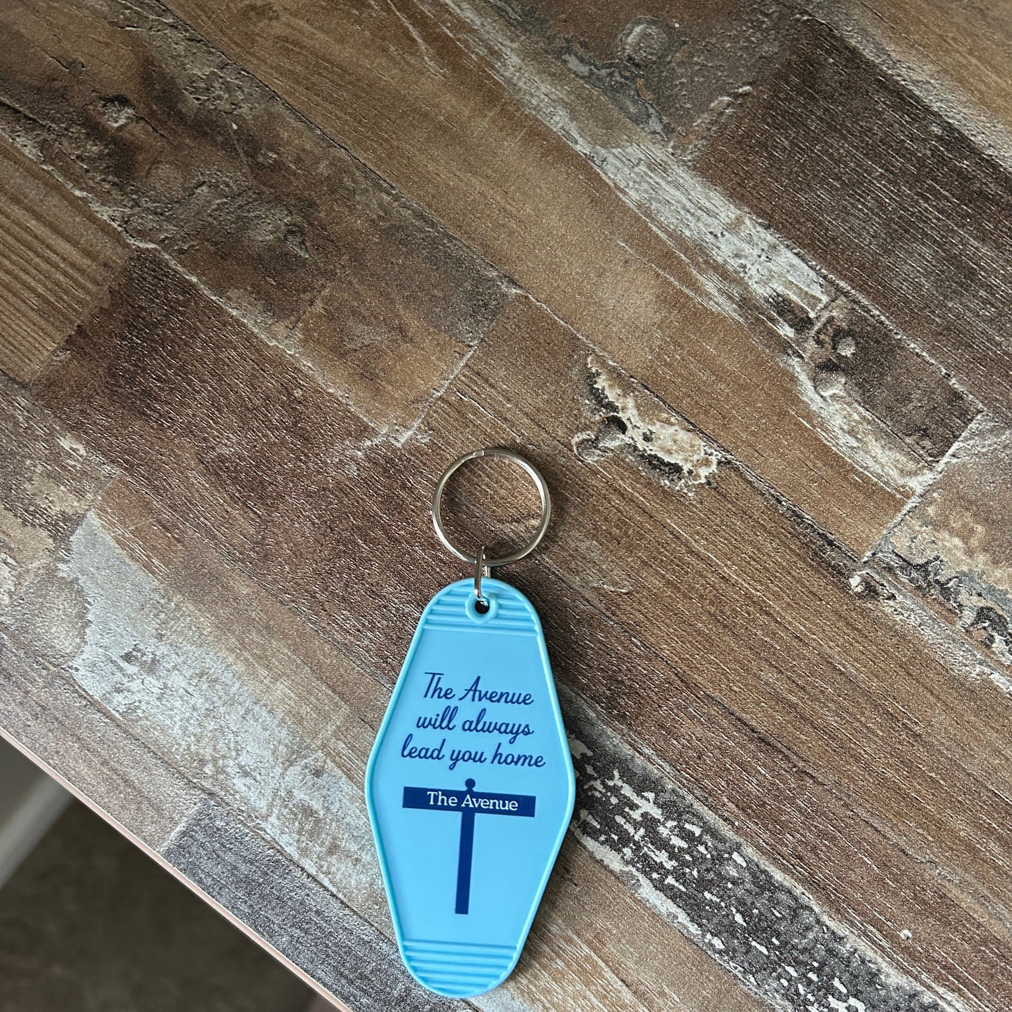 Saint Mary's College "The Avenue Will Always Lead You Home" Keychain | Retro Hotel | Belles Blue | Better in Blue Co.