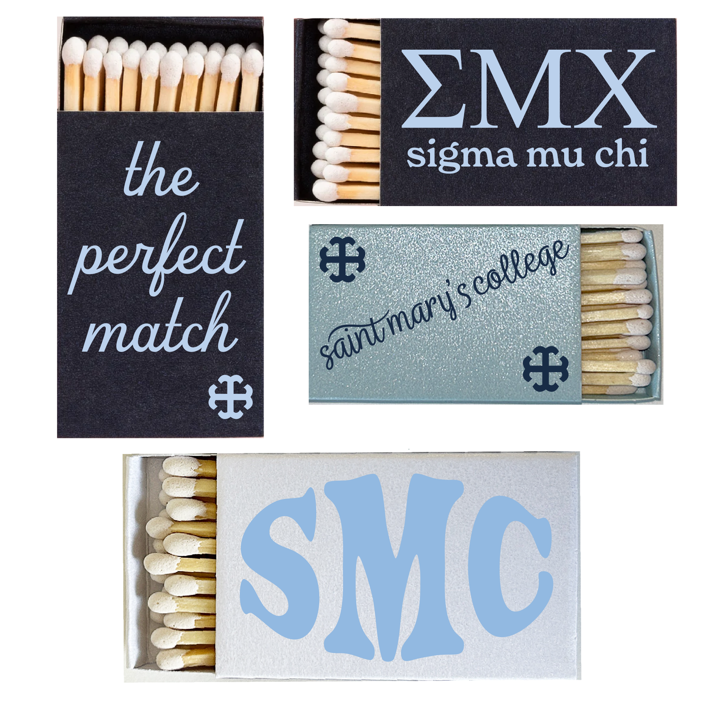 Saint Mary's College Matchboxes | Custom | French Cross | Better in Blue Co.