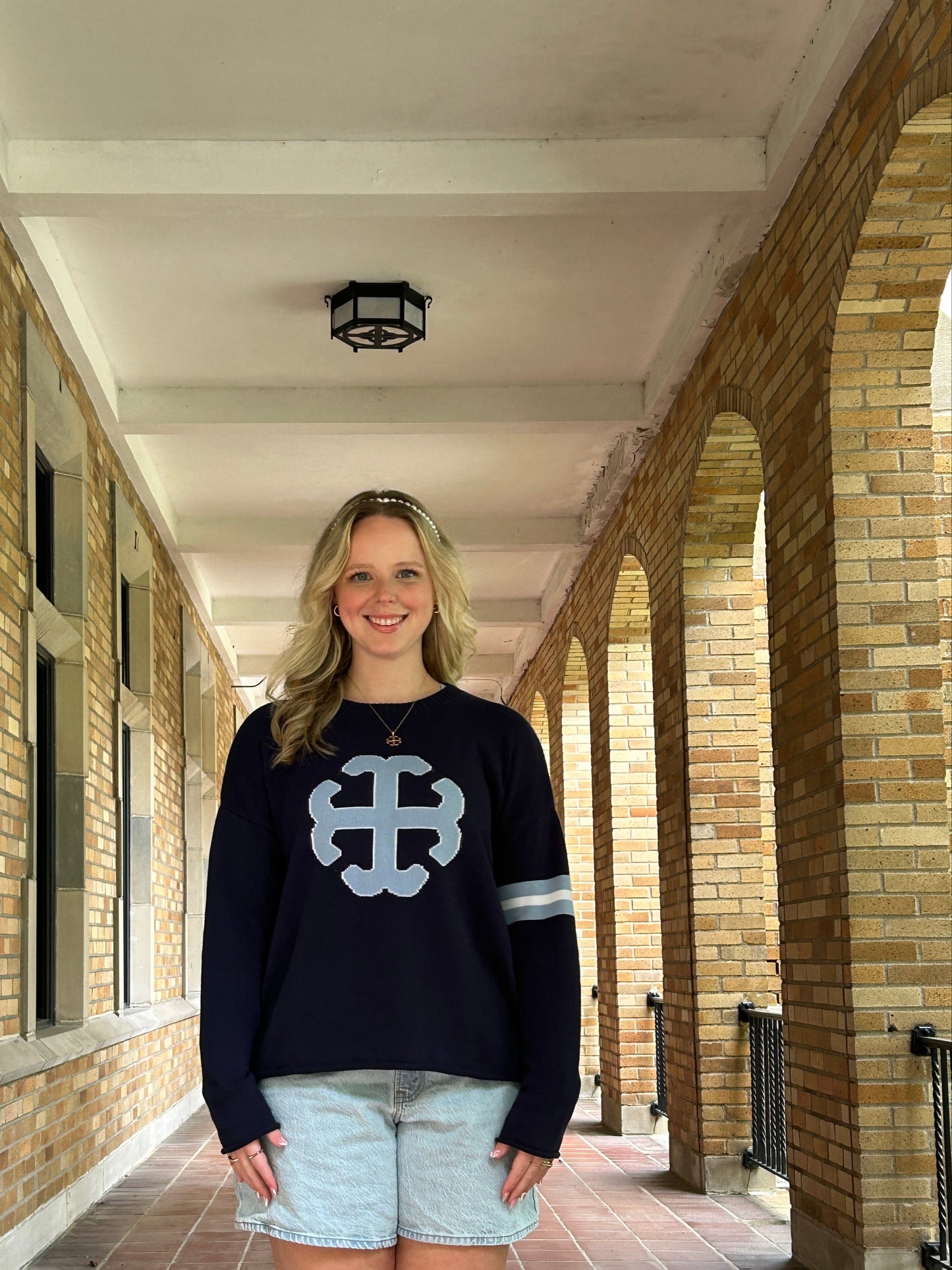The French Cross Sweater | Saint Mary's College | Two Versions | Navy | Belles Blue | White | Better in Blue Co.