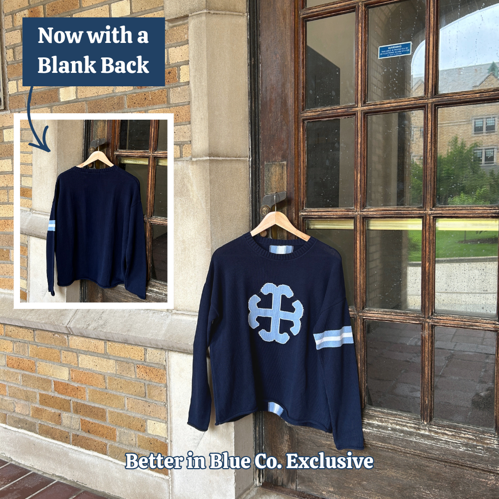 The French Cross Sweater | Saint Mary's College | Two Versions | Navy | Belles Blue | White | Better in Blue Co.