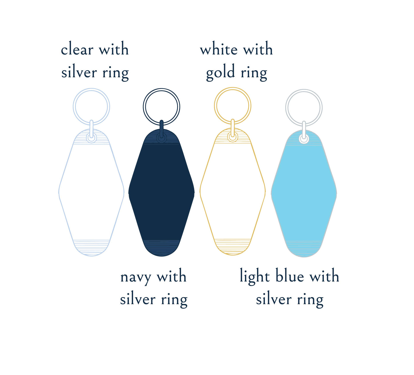 Saint Mary's College CUSTOM Keychains | Retro Motel | Navy | Belles Blue | White | Clear | Better in Blue Co.